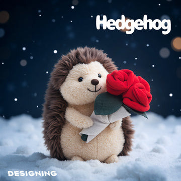 Romantic Rose Hedgehog Plush Toy, Cute Hedgehog Plushies